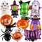 Greentek; 10 Pcs Halloween Foil Balloons Set, Ghost Pumpkin Witch Bat Spider Monster Mylar Balloons, Halloween Party Decorations for Birthday, Haunted House, Photo Backdrop, Wall, Ceiling & Table Decor; Category:Foil Balloons; Image:2